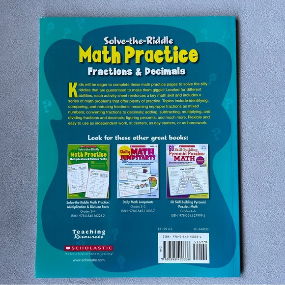 Solve The Riddle Math Practice Fractions & Decimals ~ 50 Reproducible Sheets - Picture 2 of 5